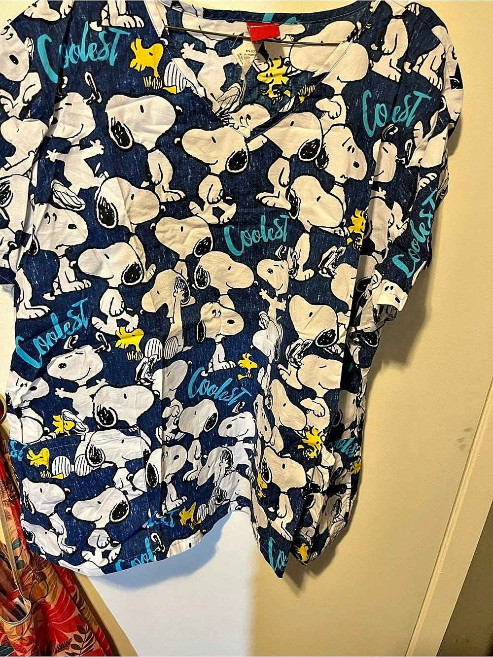Snoopy Print Short Sleeve Scrub Top 15